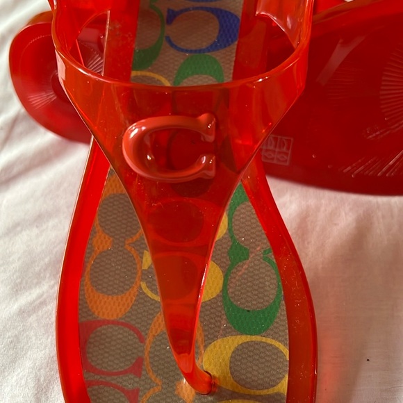 NWOT! Coach Natalee Red Jelly Sandal Size 8B - Picture 3 of 8